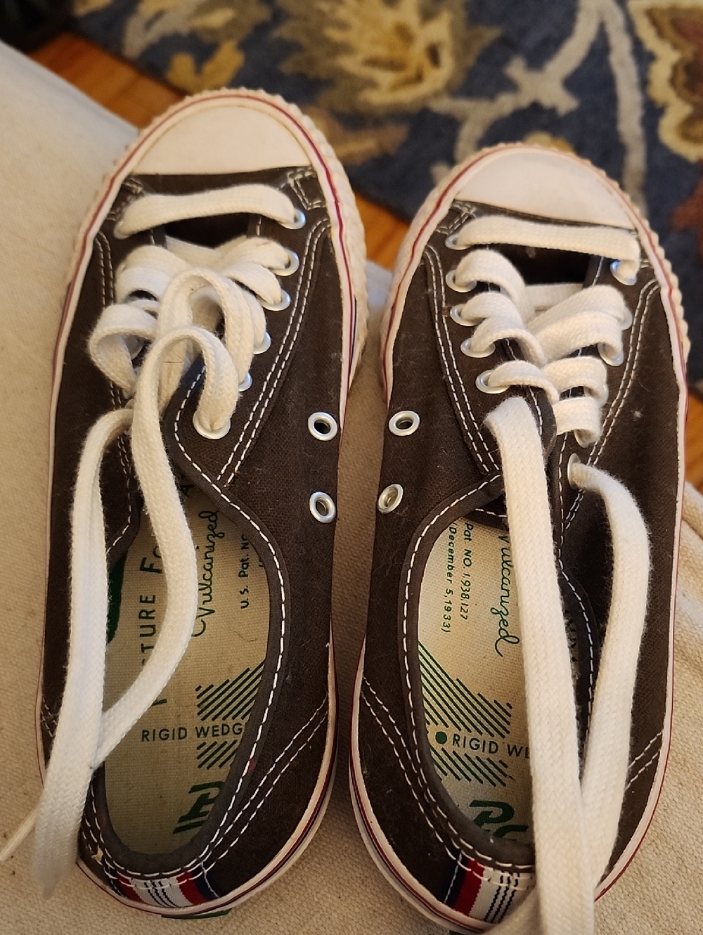 PF Flyers , Women’s Green, TriCanvas Low-Top Sneakers with White Laces